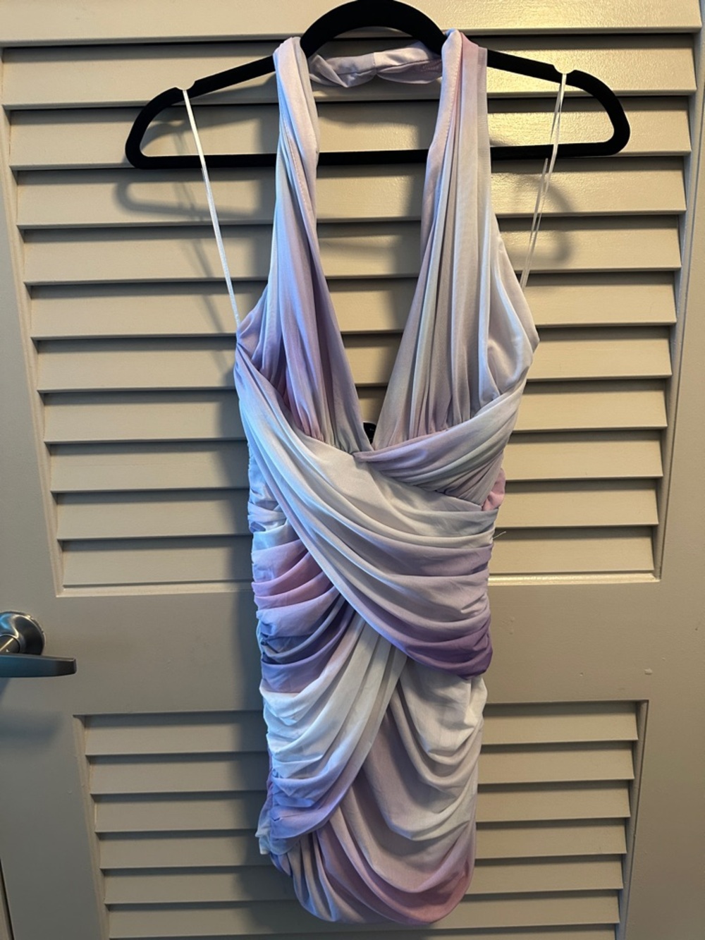 Zara Halter Ruched Mini Dress